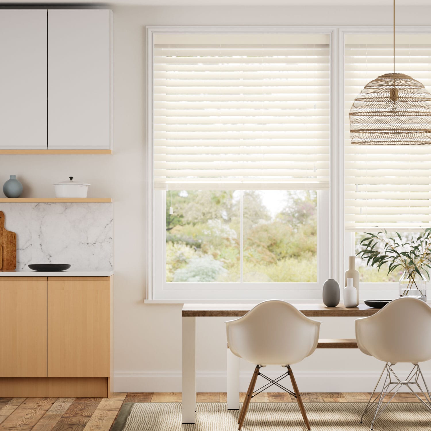 Colorized Metropolitan Vanilla Wooden Blind - 50mm Slat 3135