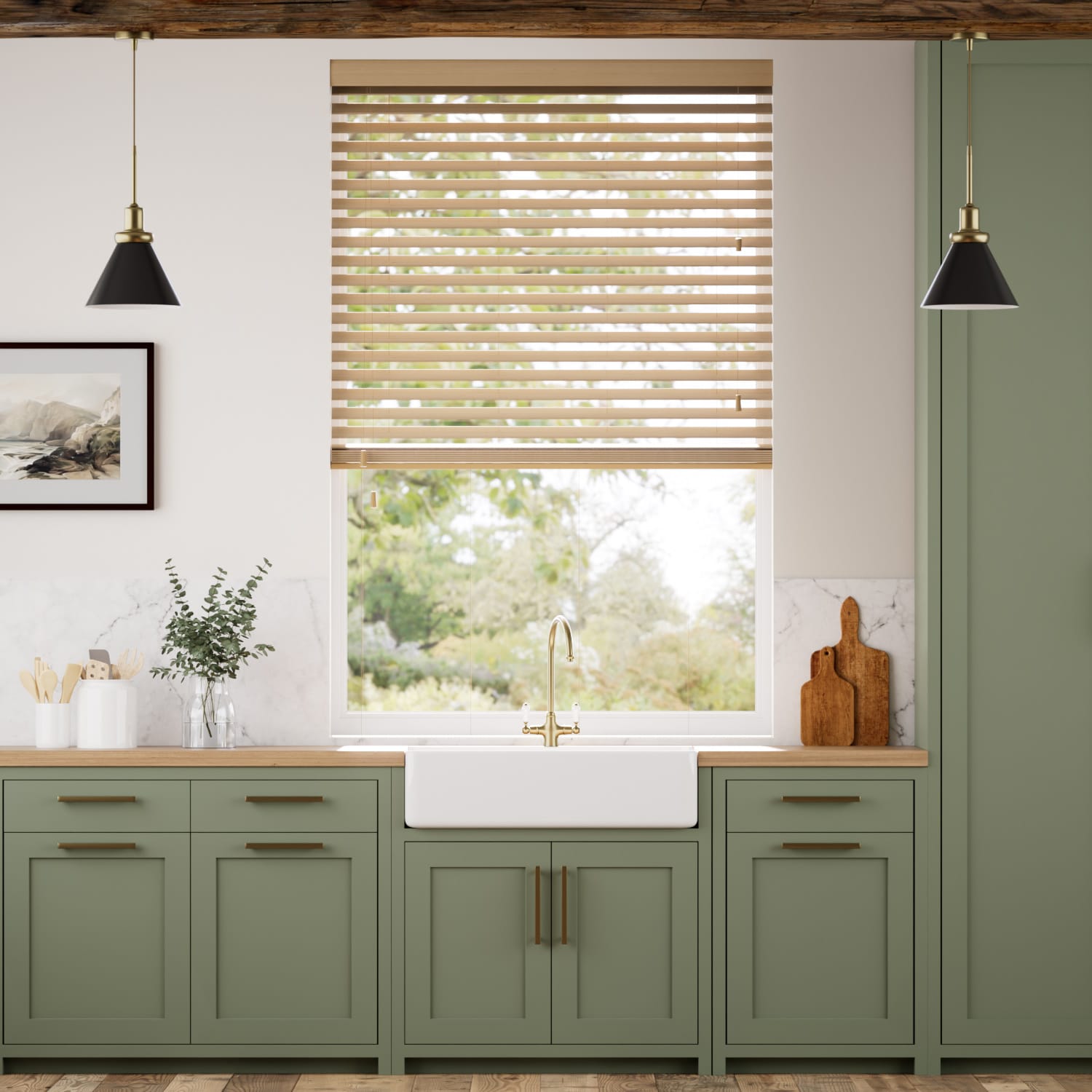 Colorized Metropolitan Classic Oak Wooden Blind - 50mm Slat 3136