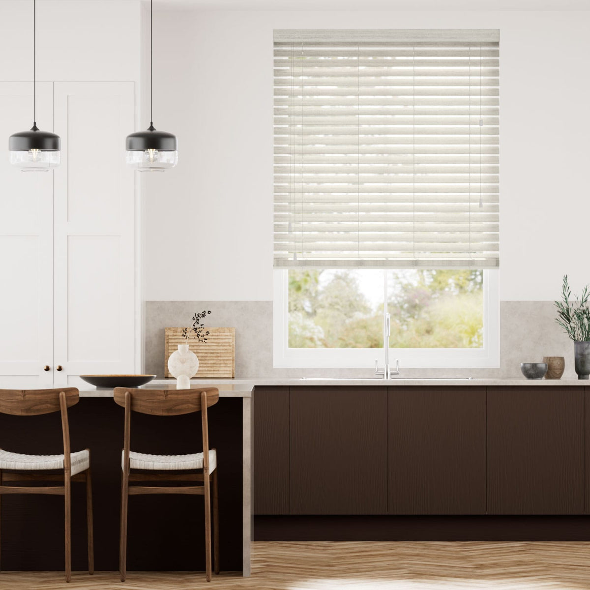 Colorized Birch Bark Faux Wood Blind - 50mm Slat 3151