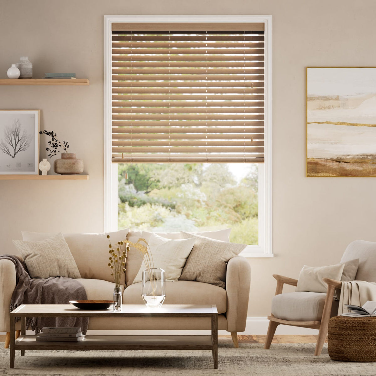 Colorized Chestnut Faux Wood Blind - 50mm Slat 3153