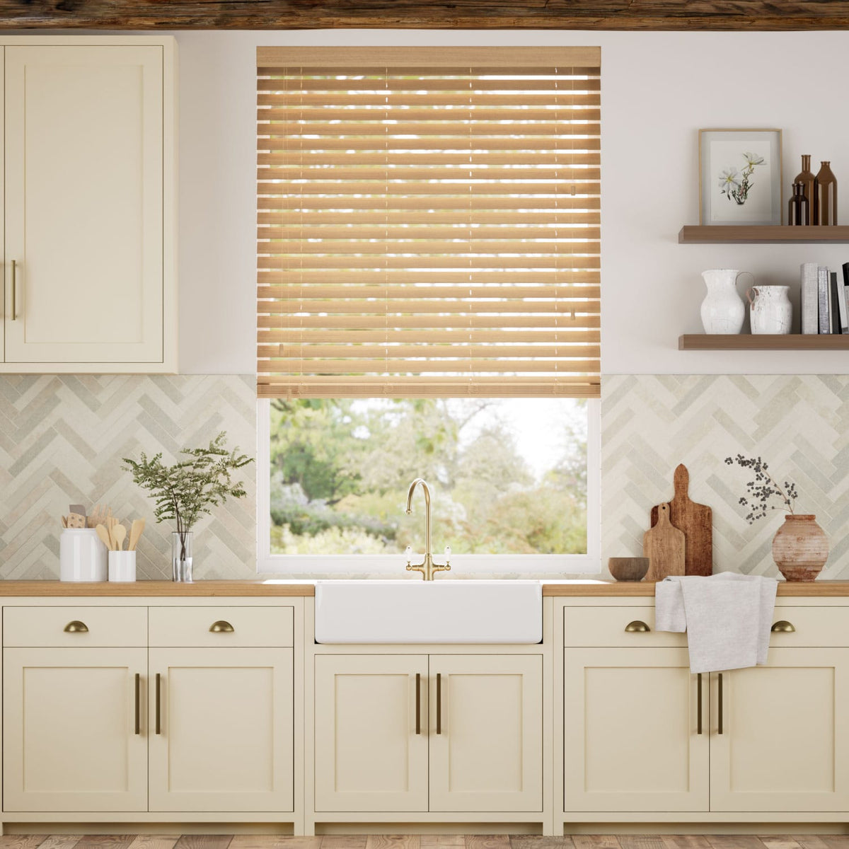 Colorized Autumn Oak Wooden Blind - 50mm Slat 3243