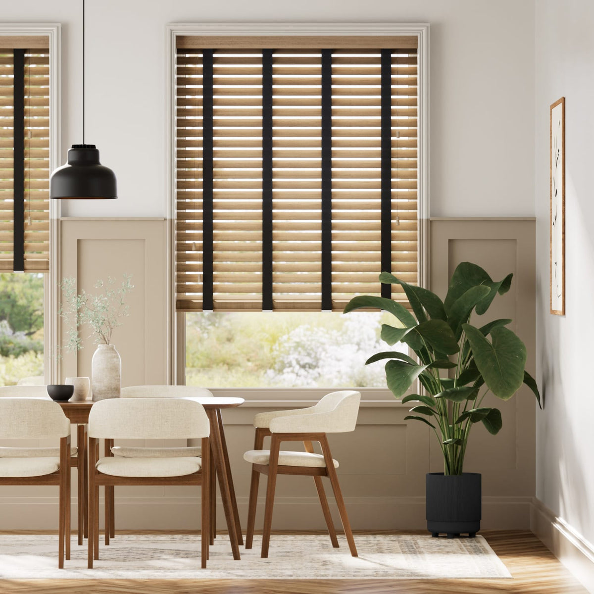 Colorized Chestnut & Jet Faux Wood Blind - 50mm Slat 3278