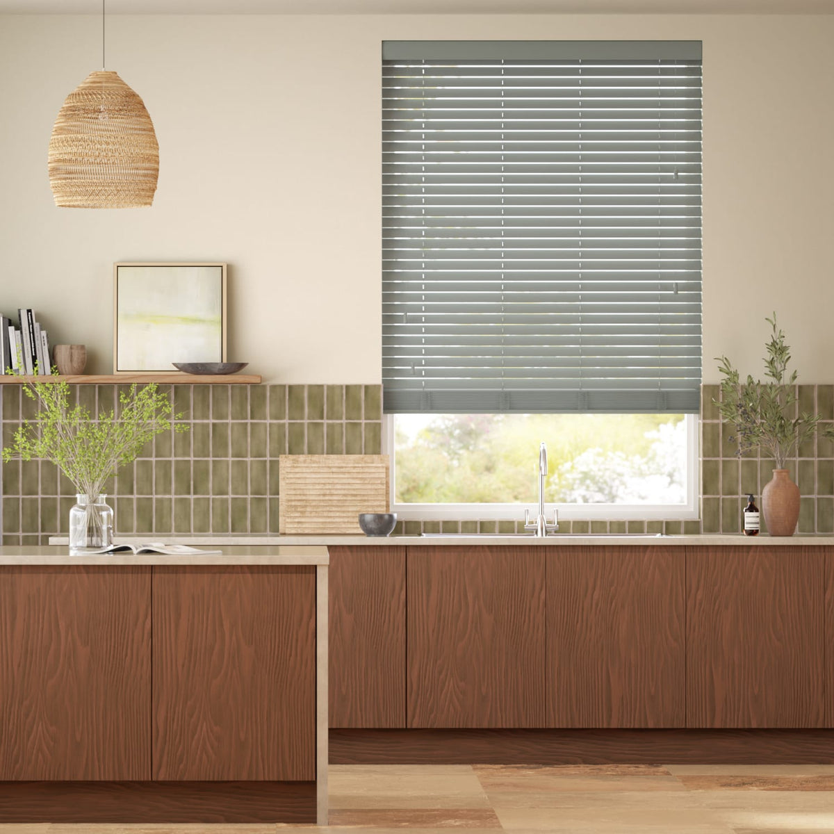 Colorized Lichen Wooden Blind - 50mm Slat 3328
