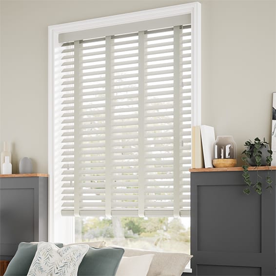 ColorizedZoom Pebble Beach & Stone Wooden Blind - 50mm Slat 3342