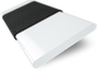ColorizedSwatch Arctic Gloss & Jet Wooden Blind - 50mm Slat sample image 3354
