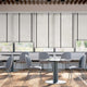 Colorized Contract Atlanta Winter White & Midnight Faux Wood Blind - 50mm Slat 3366