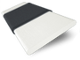 ColorizedSwatch Contract Atlanta Winter White & Midnight Faux Wood Blind - 50mm Slat sample image 3366