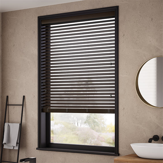 ColorizedZoom Natural Bamboo Umber Wooden Blind - 50mm Slat 3379