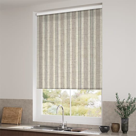 ColorizedZoom Choices Truro Stripe Linen Sandstone Roller Blind 3504