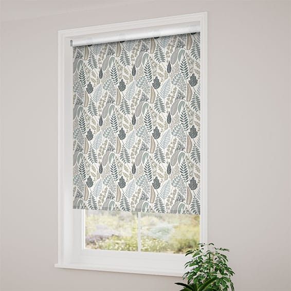 ColorizedZoom Choices Scandi Ferns Linen Thunder Roller Blind 3512
