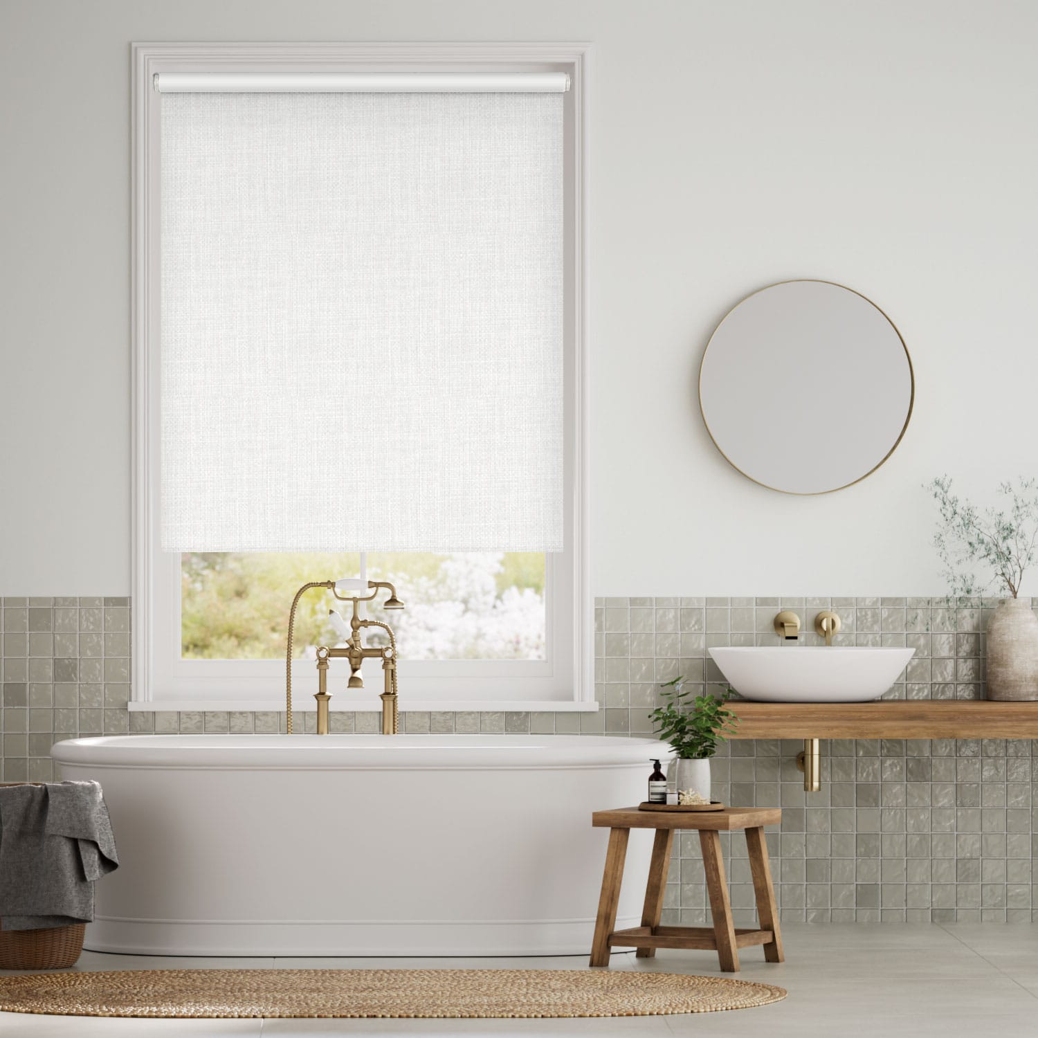 Colorized Moda Blackout White Roller Blind 3598