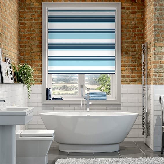 Colorized Splash Blackout Letterbox Blue Roller Blind 3694