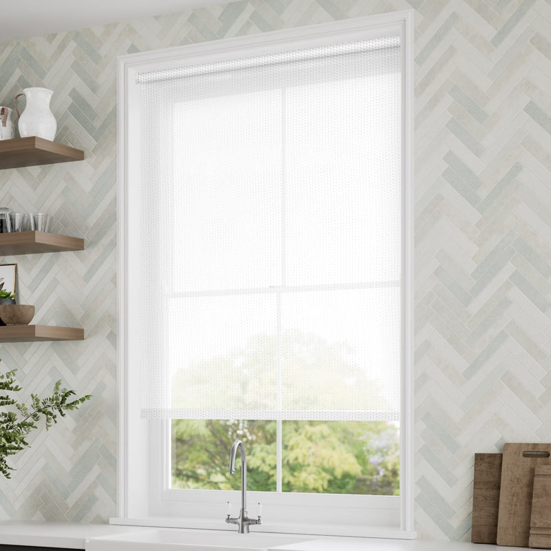 ColorizedZoom Oculus Pure White  Magic Screen Roller Blind 3741
