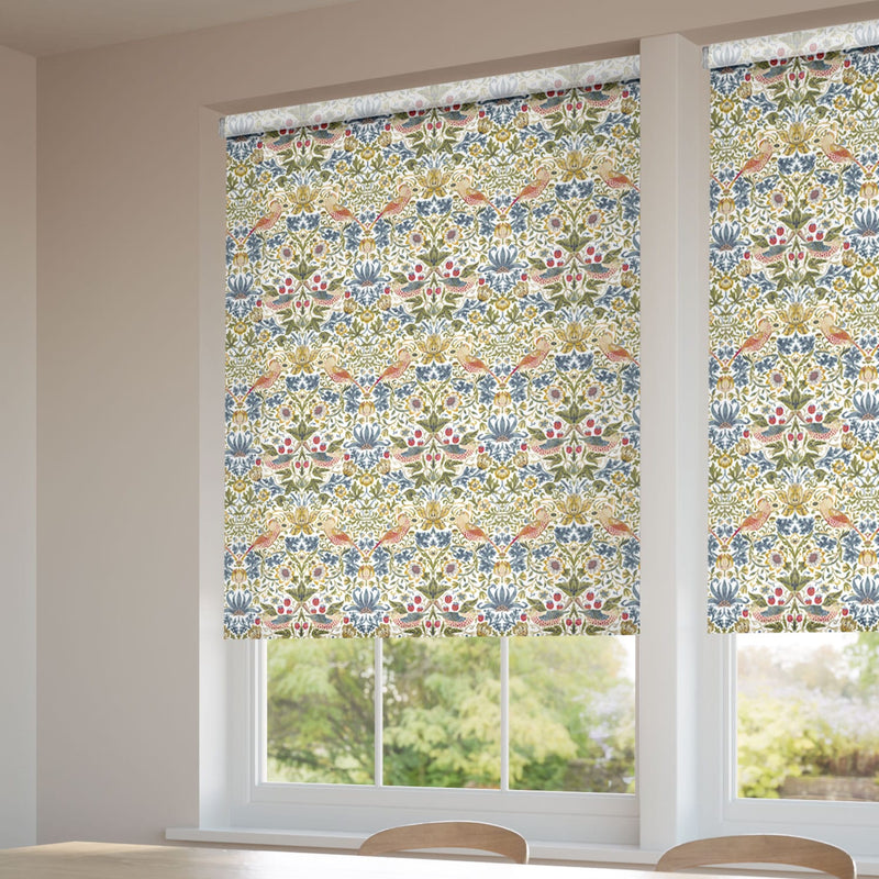 ColorizedZoom William Morris Strawberry Thief Natural Roller Blind 3819
