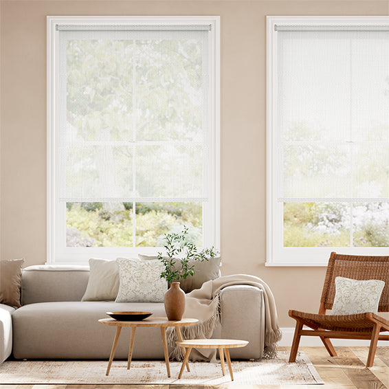 Colorized Electric Oculus Cotton White  Roller Blind 3856
