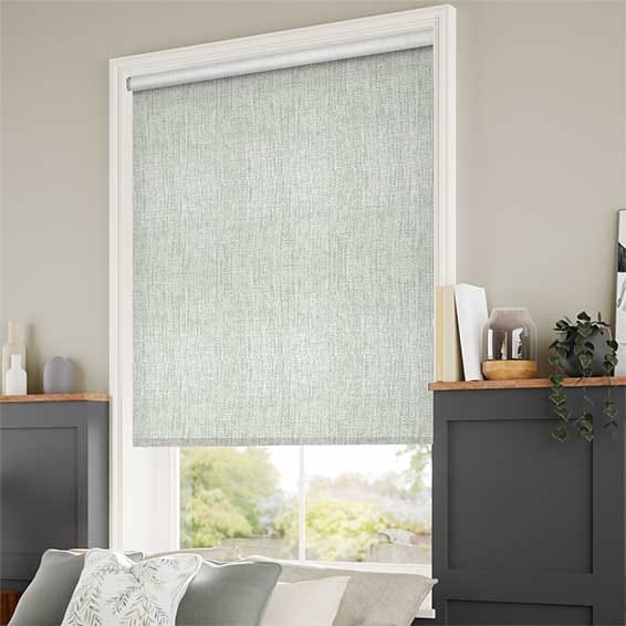 ColorizedZoom Electric Thermal Luxe Dimout Limestone Roller Blind 3866