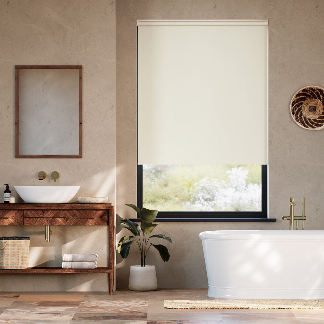 Colorized Metropolis PVC Blackout Taupe Roller Blind 3922