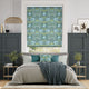Colorized William Morris Honeysuckle and Tulip Velvet Moonstone Roller Blind 3947