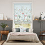 Colorized Chinoiserie Duck Egg Roller Blind 4009