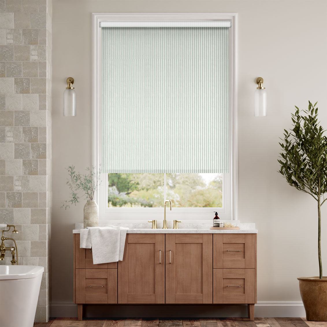 Colorized Choices Ella Stripe Mint Roller Blind 4084