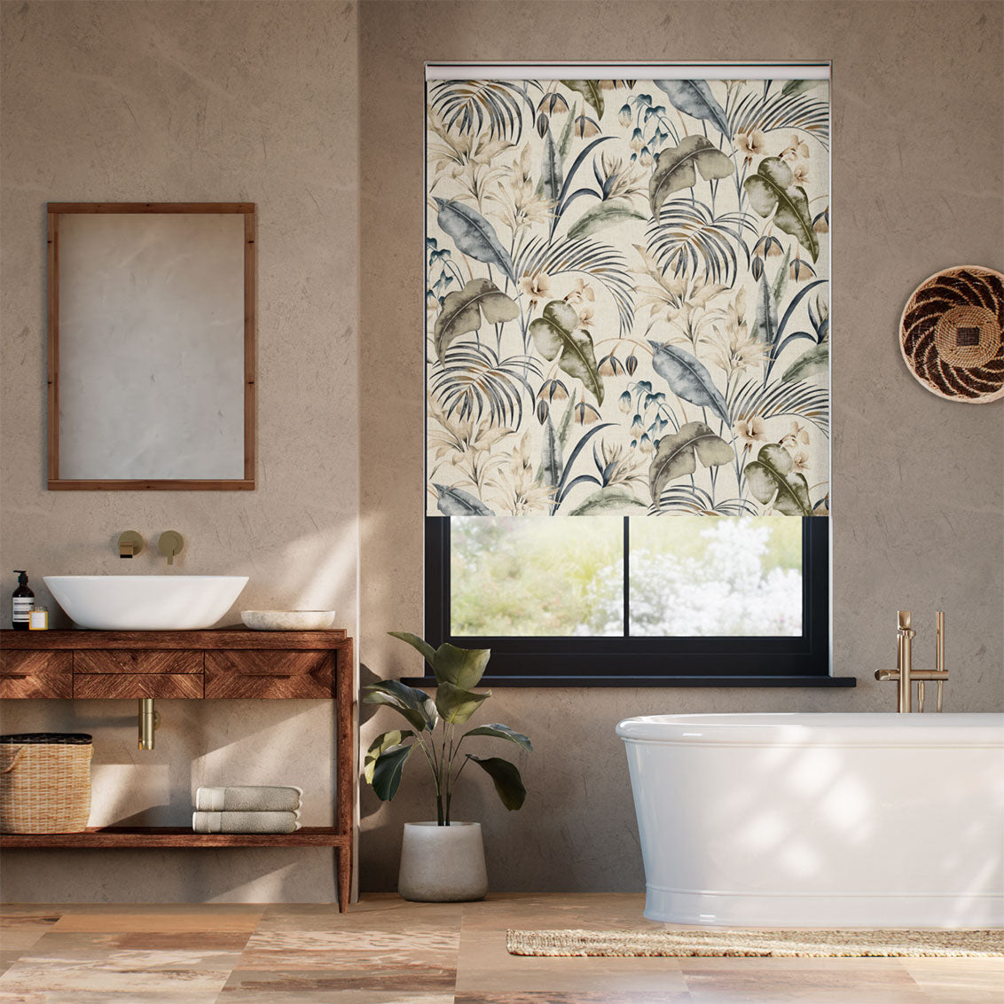 Colorized Cedella Sepia Roller Blind 4093