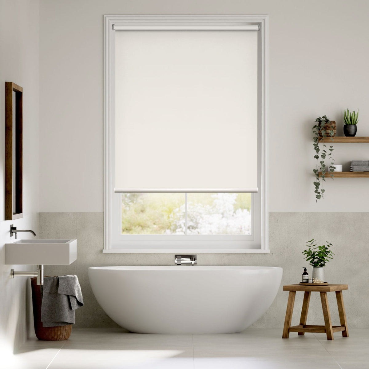 Colorized Electric Titan Blackout Alabaster Roller Blind 4125