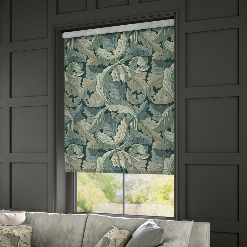 ColorizedZoom Electric William Morris Acanthus Velvet Forest Roller Blind 4154