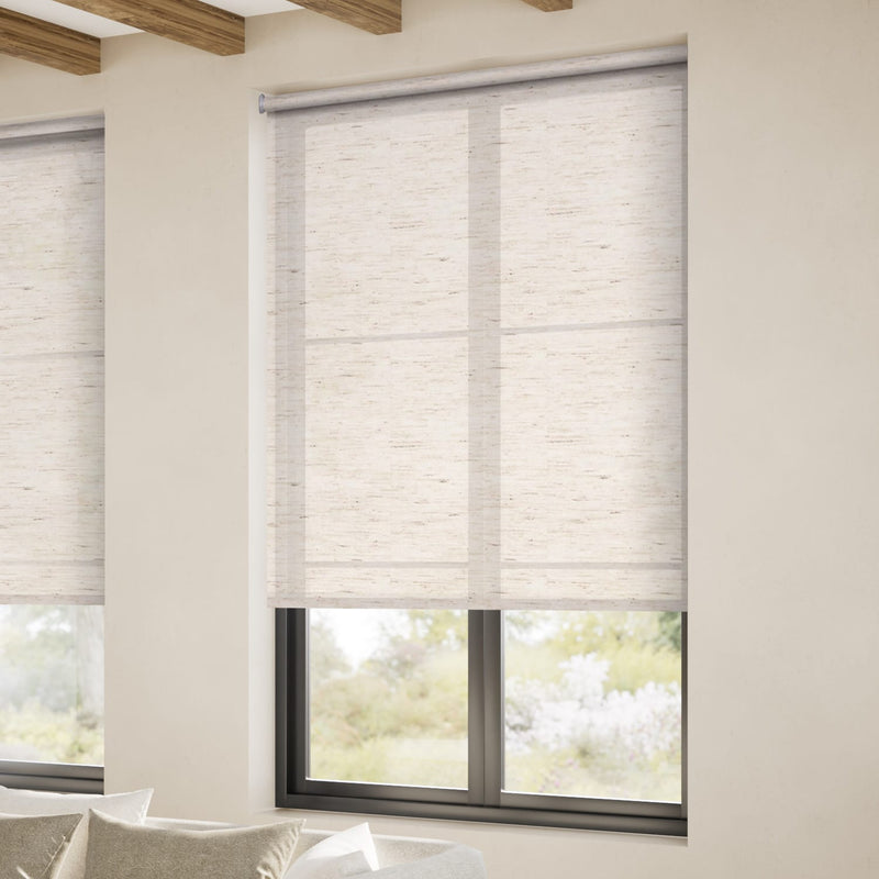 ColorizedZoom Electric Asphodel Natural Roller Blind 4254