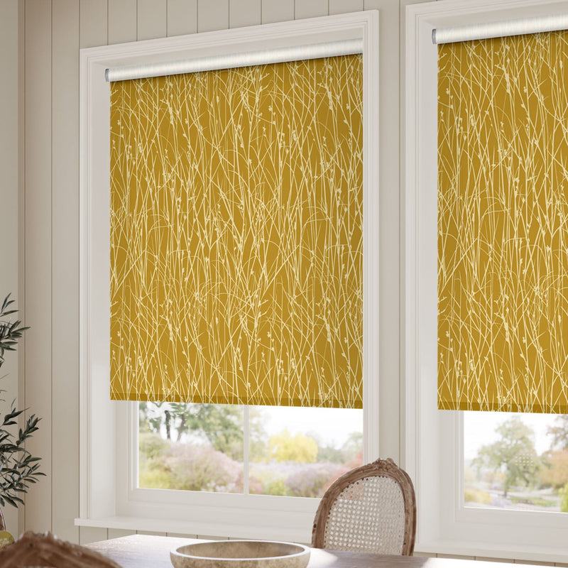 ColorizedZoom Grasses Mustard Roller Blind 4417