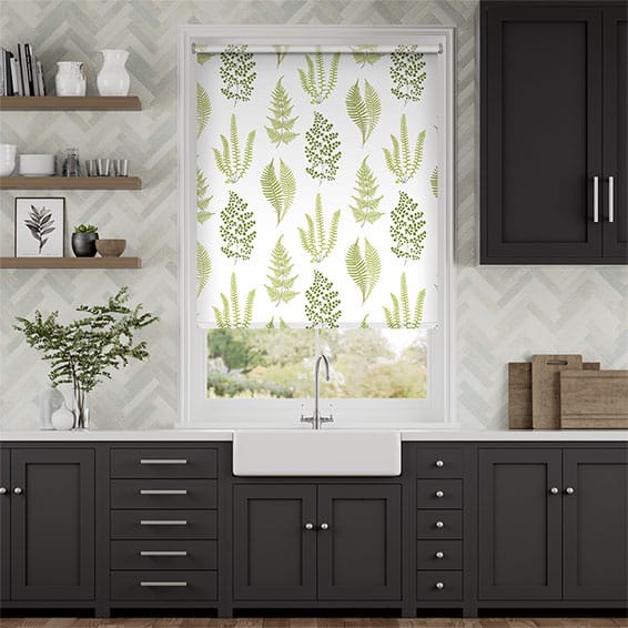 Colorized Twist2Go Angel Ferns Olive Roller Blind 4507