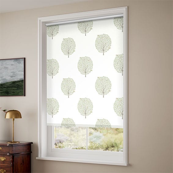 ColorizedZoom Twist2Go Bay Tree & Bird Fennel Roller Blind 4508
