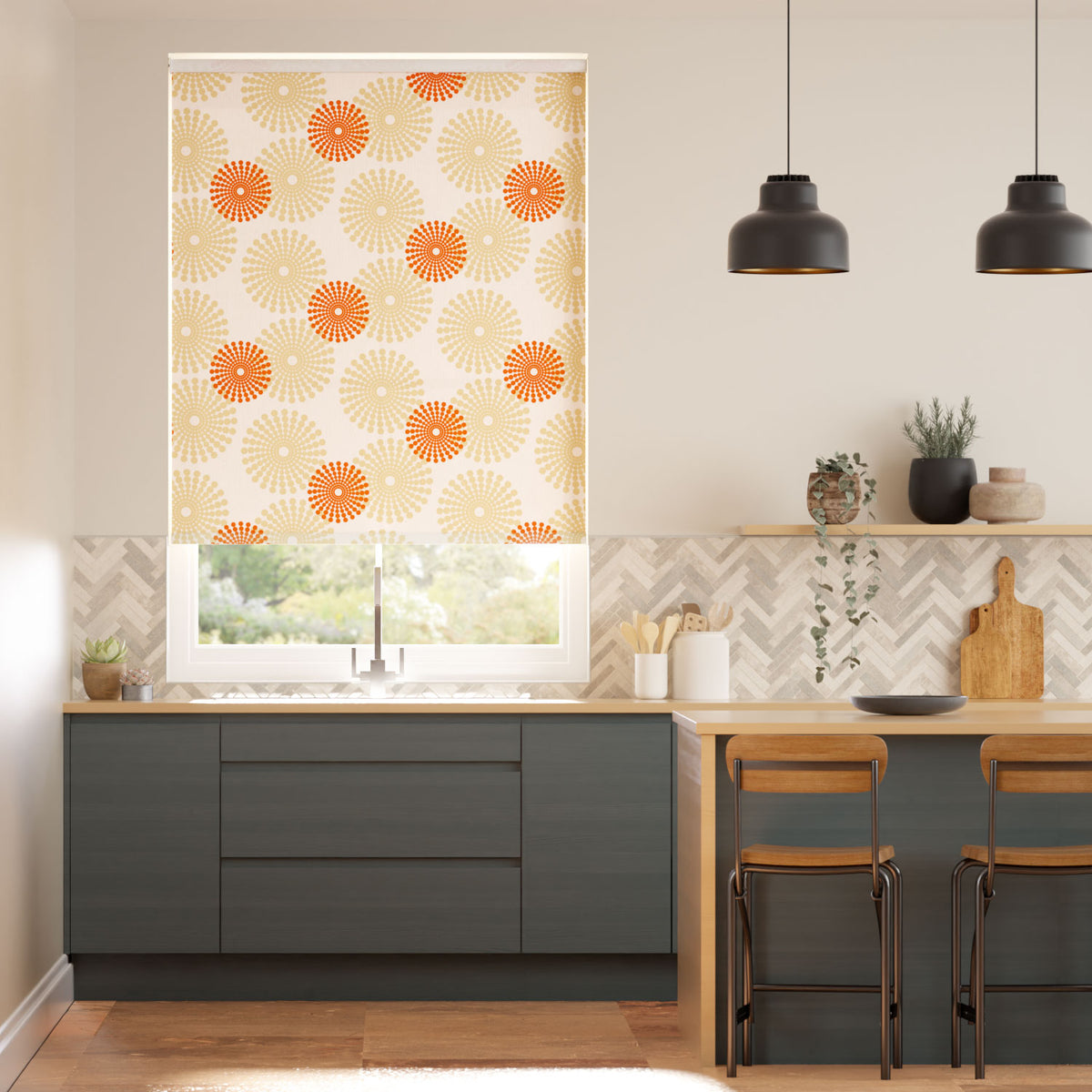Colorized Twist2Go Salina Orange Roller Blind 4567