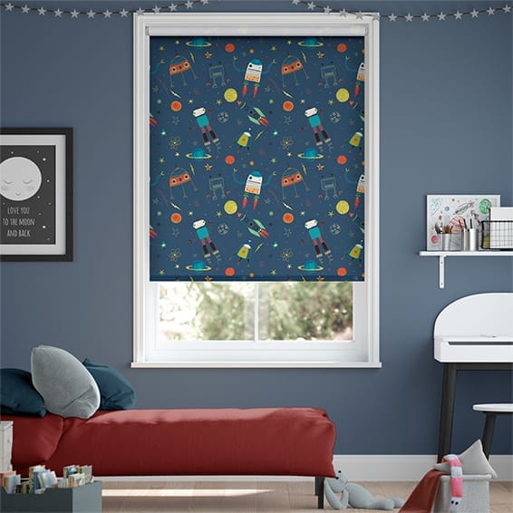 Colorized Twist2Go Robbie Robonaut Blackout Space Blue Roller Blind 4569