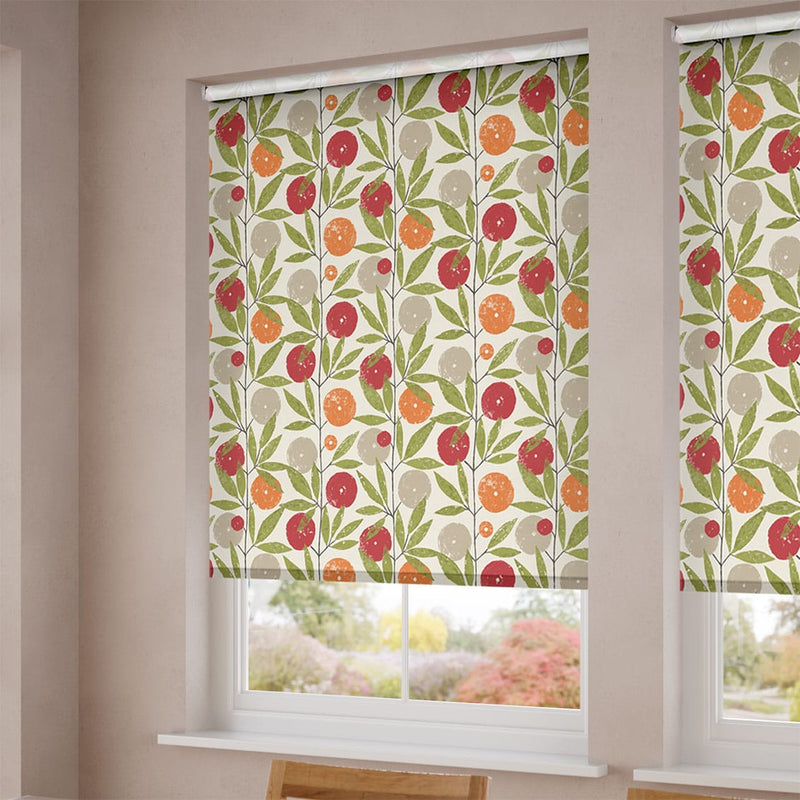 ColorizedZoom Twist2Go Blomma Trail Tangerine Roller Blind 4744