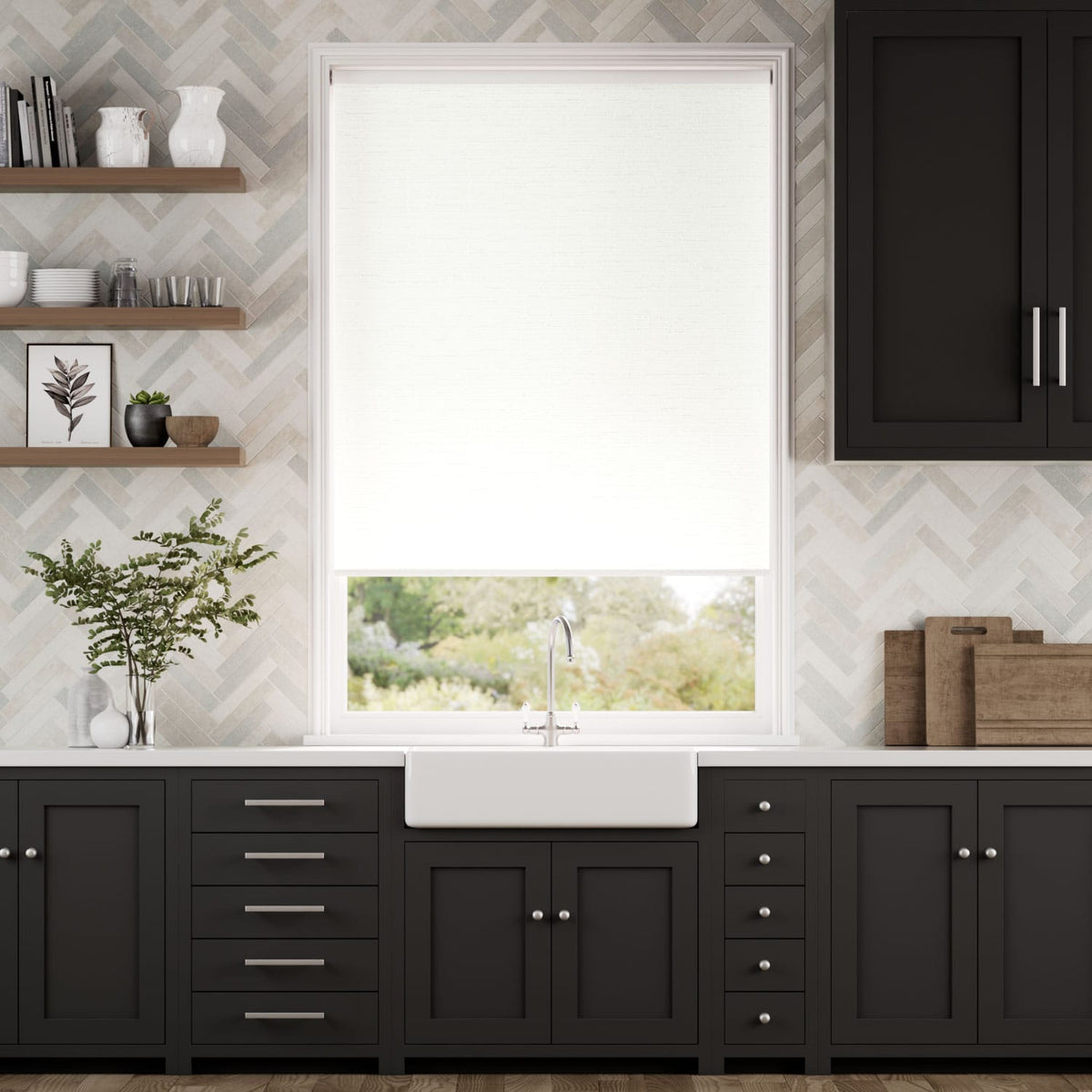 Colorized Austin Blackout All White Roller Blind 4837