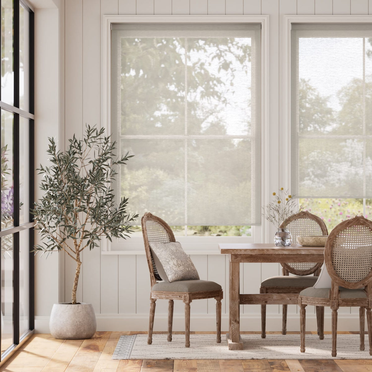 Colorized Oriel Voile Ash Roller Blind 4840