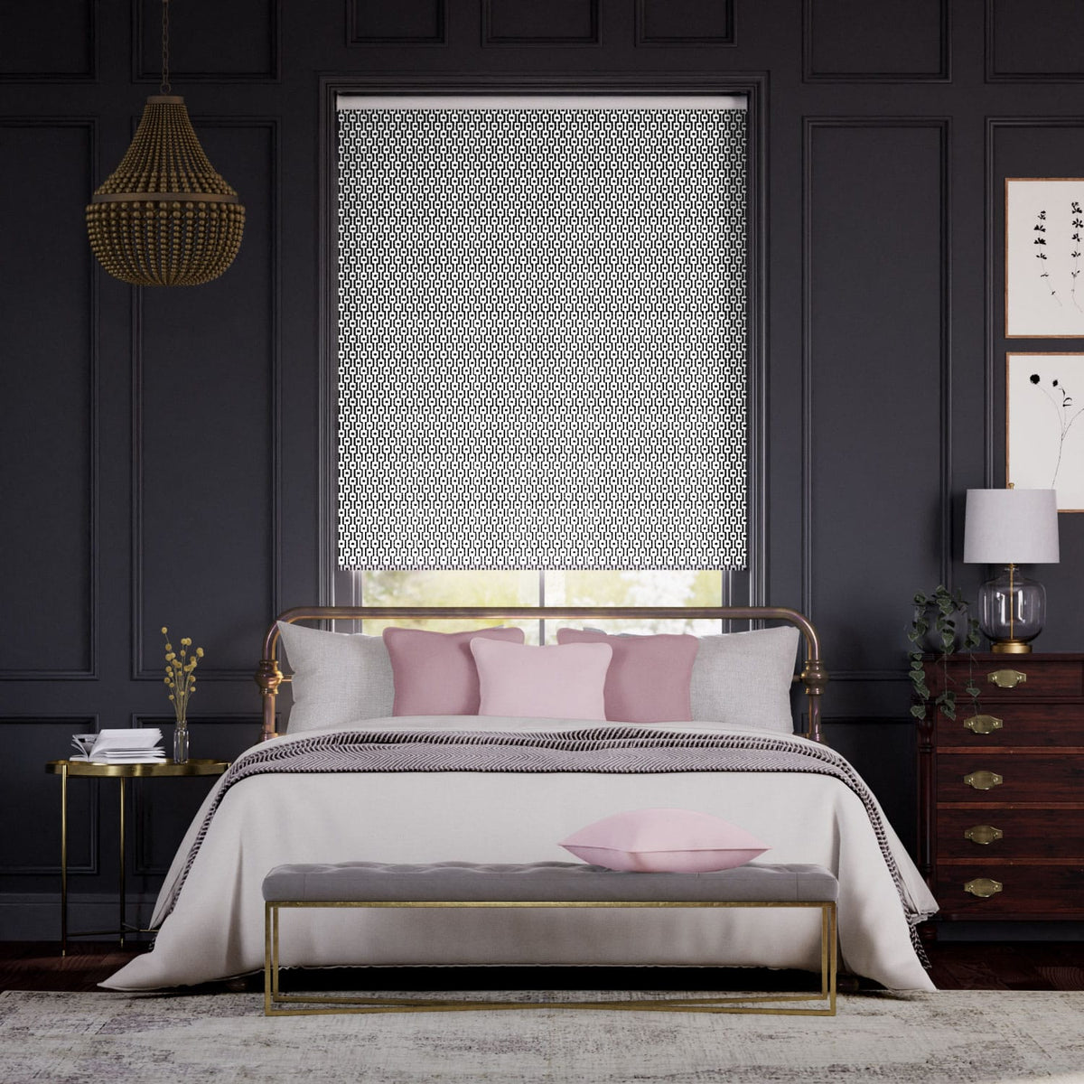 Colorized Choices Maze Jacquard Charcoal Roller Blind 4856