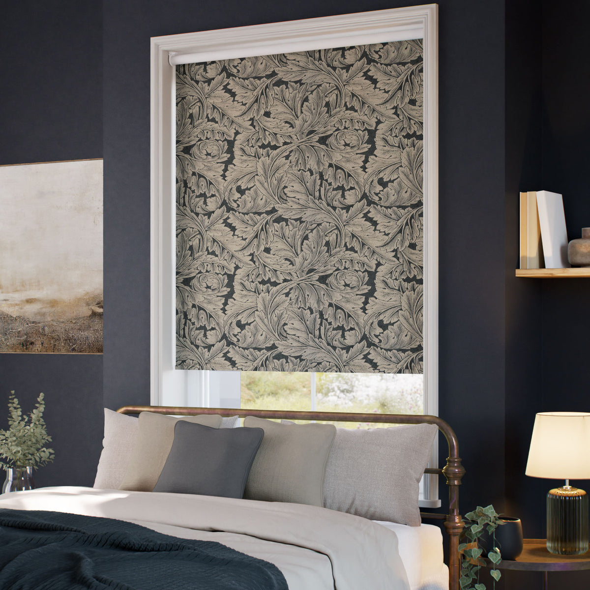 ColorizedZoom William Morris Acanthus Jacquard Antique Bronze  Roller Blind 4988