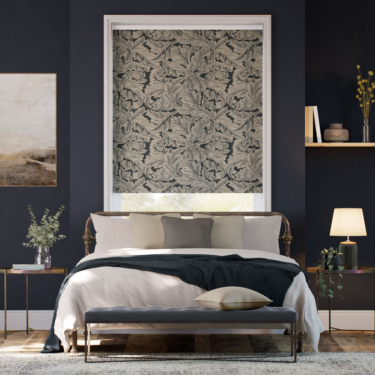 Colorized Twist2Go William Morris Acanthus Jacquard Antique Bronze  Roller Blind 5006