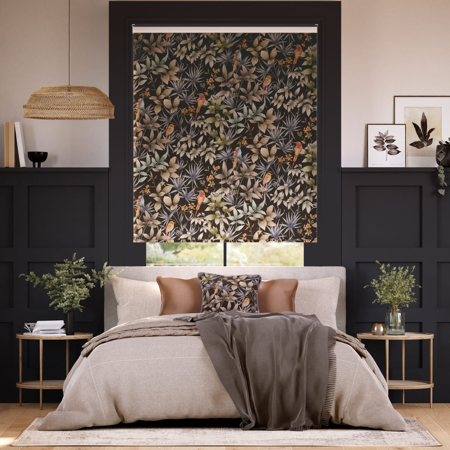 Colorized Paradiso Velvet Charcoal Roller Blind 5069