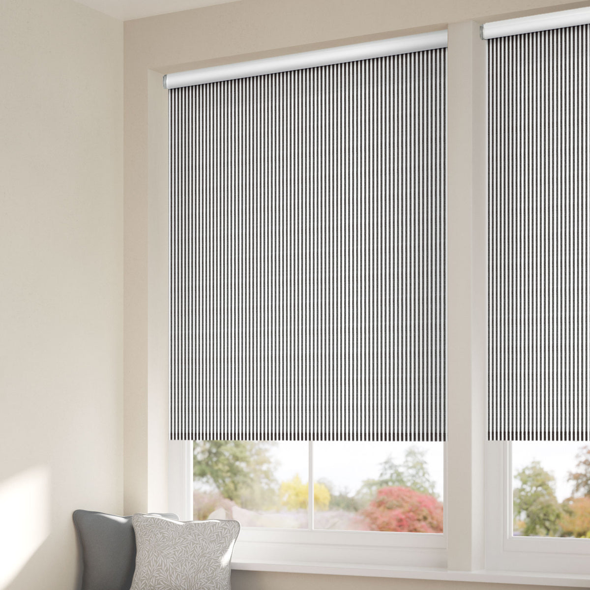 ColorizedZoom Choices Devon Stripe Charcoal Roller Blind 5106