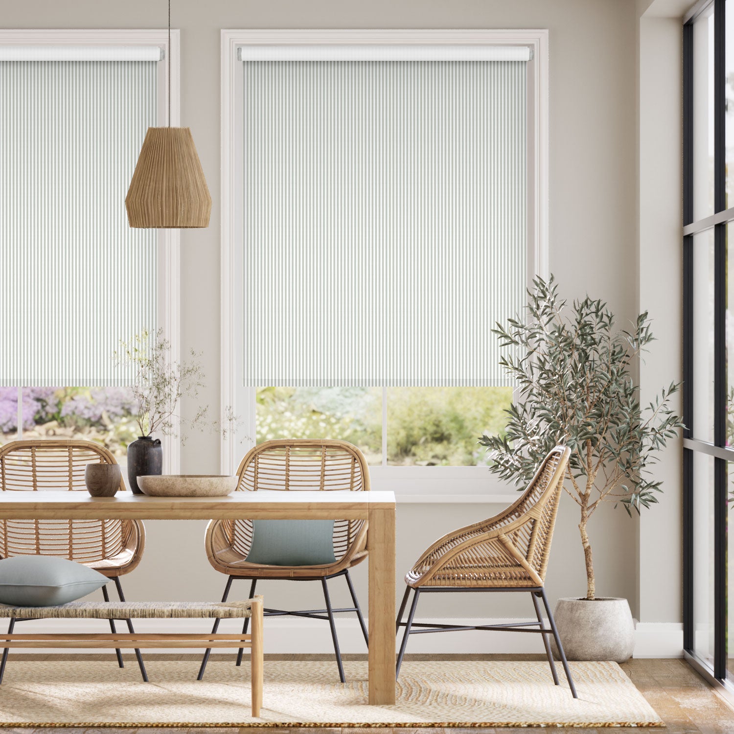 Colorized Twist2Go Choices Devon Stripe Dove Roller Blind 5112