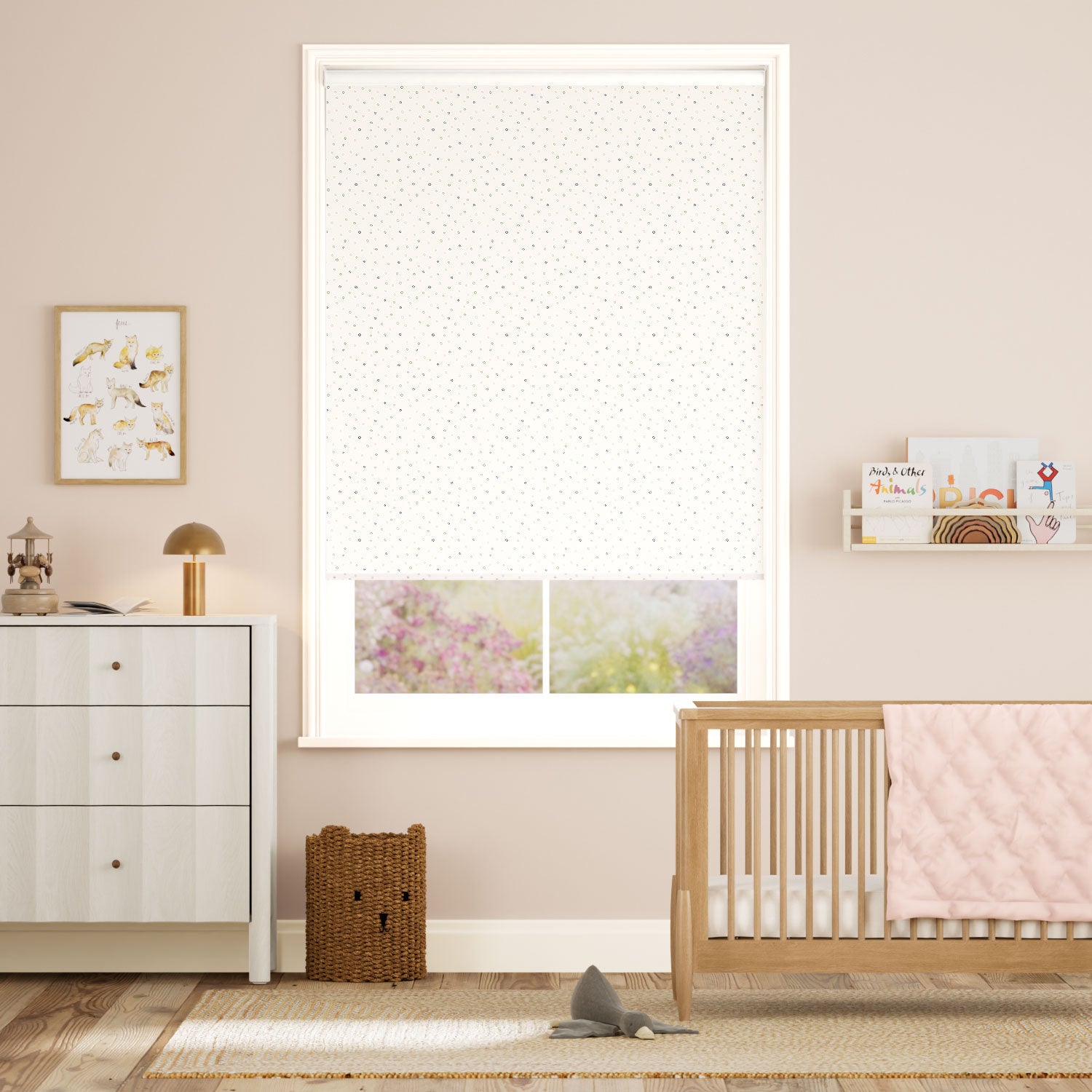 Colorized Ditsy Dots Blossom Roller Blind 5126