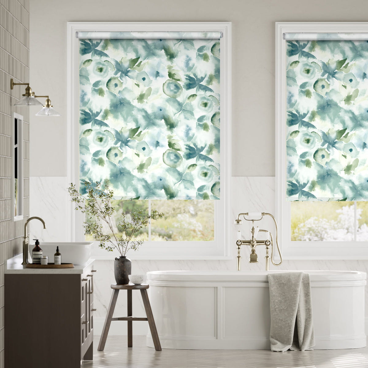Colorized Flores Seaspray  Roller Blind 5170