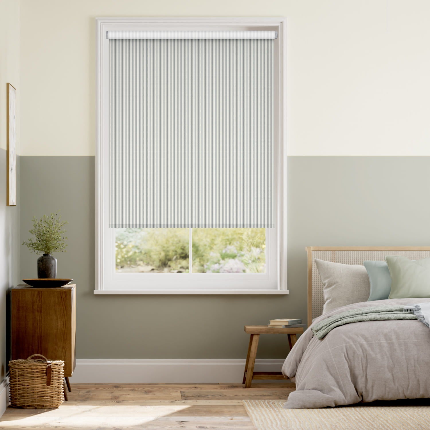 Colorized Twist2Go Chester Stripe Light Grey Roller Blind 5218