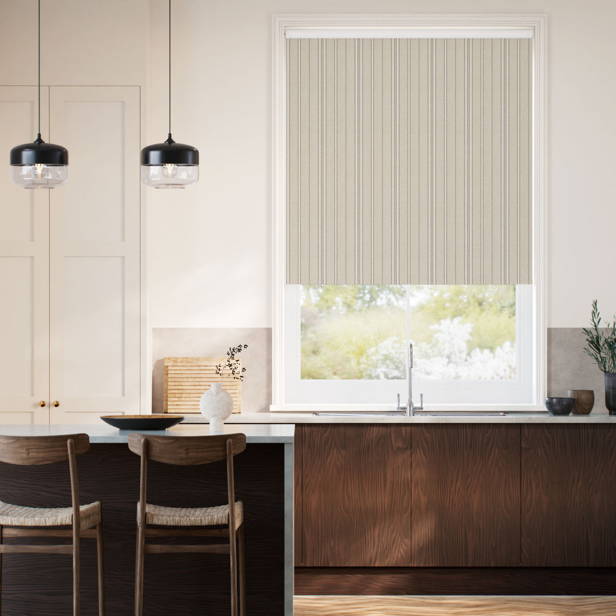 Colorized Twist2Go Choices Taylor Latte Stripe Roller Blind 5275