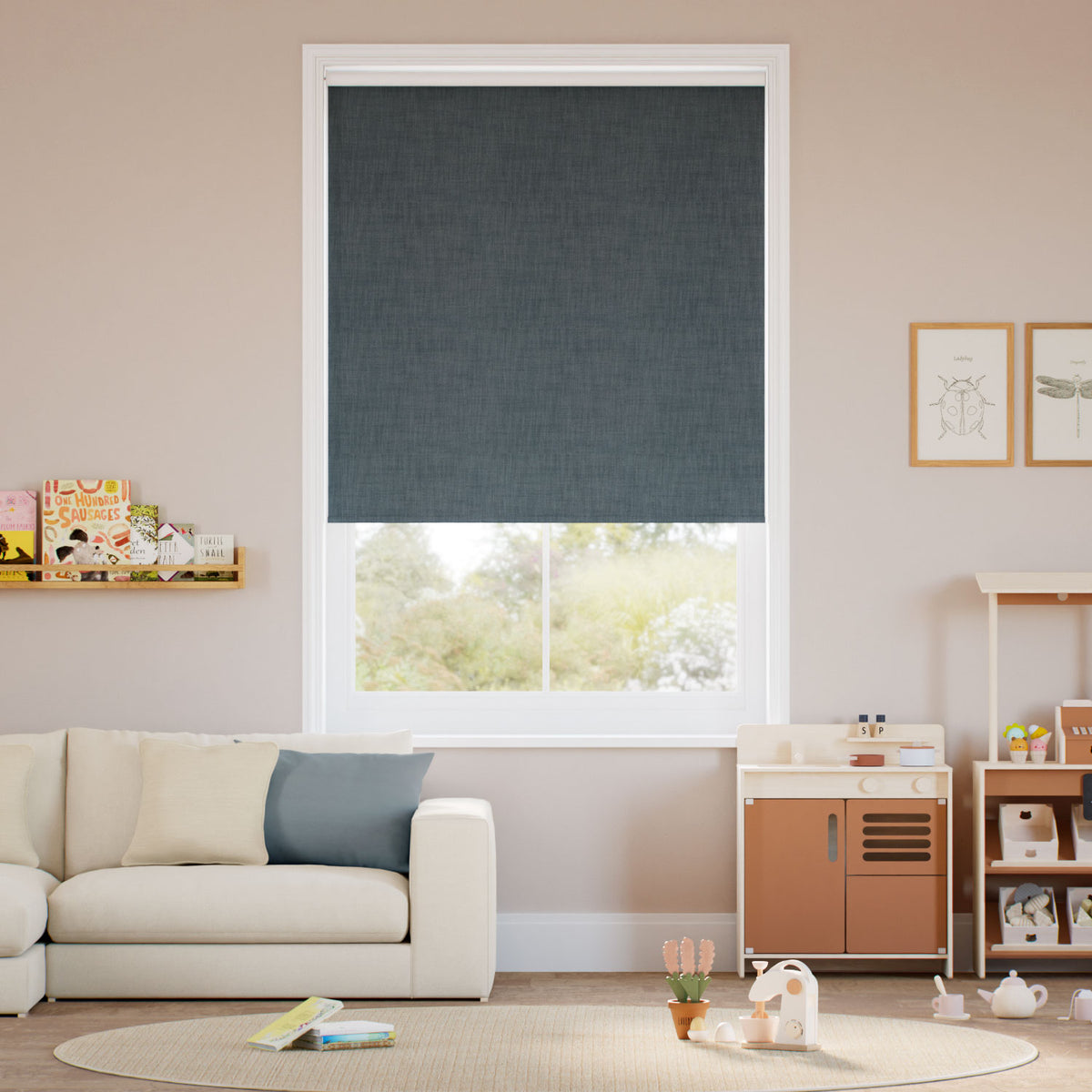 Colorized Twist2Go Choices Eco-Friendly Riley Prussian Blue Roller Blind 5281