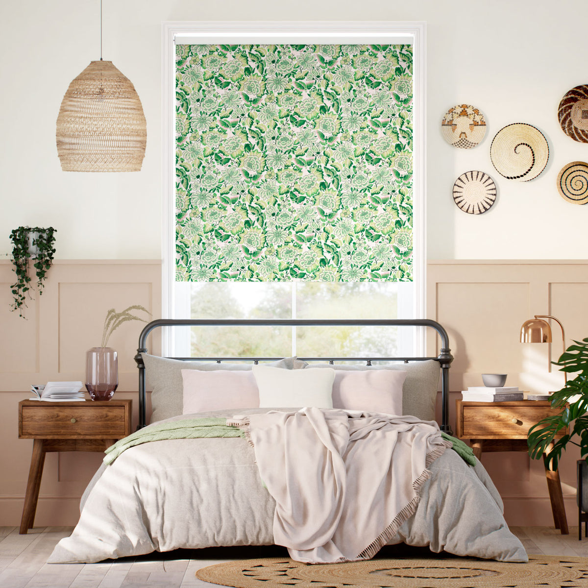 Colorized Amara Butterfly Shoots & Rushes Roller Blind 5322