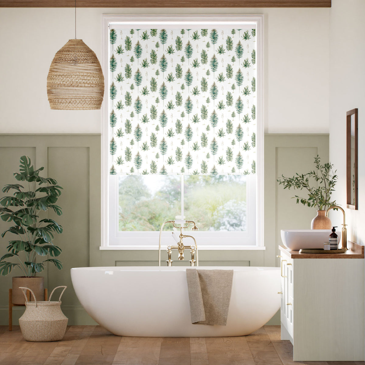 Colorized Twist2Go Fernery Fern Roller Blind 5338