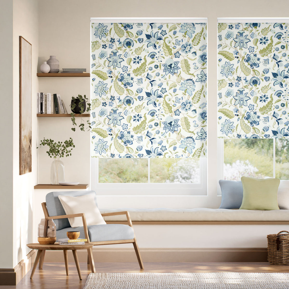 Colorized Twist2Go Newnham Courtney Cobalt Sage Roller Blind 5340